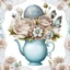 Placeholder: fantastic flower bouquet with pale colors, lace chocolate balls and very cute little floating, clinging fantasy creatures between the flowers, high cualtiy, detailed, sharp focus, fantasy, nice flowers, photorealistic, masterpiece