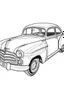 Placeholder: Outline art for coloring page OF A 1945 CHEVROLET SEDAN, coloring page, white background, Sketch style, only use outline, clean line art, white background, no shadows, no shading, no color, clear