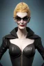 Placeholder: Carmen Dell`orifice as evil queen in black leather, leather, busty, cleavage, angry, stern look. character design by cory loftis, fenghua zhong, ryohei hase, ismail inceoglu and ruan jia. unreal engine 5, artistic lighting, highly detailed, photorealistic, fantasy