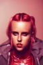 Placeholder: danish singer mø, high light , red tones,