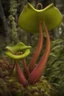 Placeholder: Giant prehistoric carnivorous plants in showy bloom