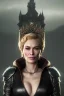 Placeholder: Cersei Lannister as evil queen in black leather, lena headay, leather, busty, cleavage, angry, rage, stern look. character design by cory loftis, fenghua zhong, ryohei hase, ismail inceoglu and ruan jia. unreal engine 5, artistic lighting, highly detailed, photorealistic, fantasy