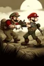 Placeholder: super mario fighting in world war 2