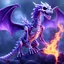 Placeholder: cute Skeleton dragon, fire, purple, ultra realistic, 8k