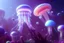 Placeholder: jellyfish glitter pink and blue in a galactic ambiance, delicate colors in the foreground, full of details, smooth, light effect，vaporwave colorful, smooth, extremely sharp detail, finely tuned detail, ultra high definition, 8 k, unreal engine 5, ultra sharp focus