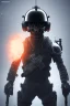 Placeholder: All black British soldier, high tech skull special forces helmet, shiny platinum helmet, white smoke, dark, rage, sorrow, high definition, ultra 8 k, volumetric lighting, blue fire, fog