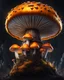 Placeholder: A solitary floating mushroom house on a clear night. silver and yellow and orange, Dark cosmic interstellar. Detailed Matte Painting, deep color, fantastical, intricate detail, splash screen, hyperdetailed, insane depth, concept art, 8k resolution, trending on Artstation, Unreal Engine 5, color depth, backlit, splash art, dramatic, High Quality Whimsical Fun Imaginative Bubbly, perfect composition