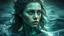 Placeholder: In this captivating digital artwork, an ethereal figure emerges, embodying the essence of the ocean. Her skin shimmers with a metallic emerald hue, reflecting the deep mysteries of the sea. Her hair, sharp and flowing like seaweed caught in a current, adds to her otherworldly appearance. Eyes glowing with an inner light, she gazes out over the water with a serene yet powerful expression, as if she is the guardian of all that lies beneath the waves. This portrait captures the beauty and mystique
