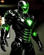 Placeholder: Super IRONMAN armor, kryptonite powered, black armor, black chrome, green lights, built by wayne enterprises, designed by stark industrieshttps://stablecog.com/generate?o=37b70ee1-cbf6-4de2-8ffe-0e02f33ce34f photorealistic, military display, weapons test,