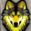 Placeholder: Black red and yellow wolf