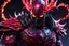 Placeholder: Carnage oni in 8k one punch man artstyle, ronin costum, galaxy mask, cover face, dynamic pose, oshare kei, hurufiyya, rtx , neon lights, intricate details, highly detailed, high details, detailed portrait, masterpiece,ultra detailed, ultra quality