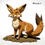 Placeholder: Create a fox with ground/rock-like features on its body