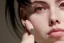 Placeholder: Billie Eilish, on the bed, in my underwear, full body, pale skin, high detail, realistic, 16k, not to be distinguished from a photo, identical pupils