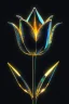 Placeholder: unzoom, centered, Crystal black tulip element shape, glass golden neon, cool gold, delicate science and technology sense line, black background, movie sense, HD, detailed light, cinematic, high detail, 4k, cyberpunk, 3d rendering, 32k , hyper detailed, magical and epic, epic light, the most perfect and beautiful image ever created, image taken with the Sony A7SIII camera, many details 8k speed effect (cinemagraphs) Phi Phenomenon (Mark Wertheimer)