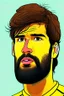 Placeholder: Alisson Becker Brazilian football player ,cartoon 2d