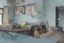 Placeholder: elegant, beautiful, minimalistic interior background of living room in blue, detailed photorealistic, aesthetic, high quality, sharp focused, 8k, UHD