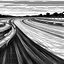 Placeholder: black and white landscape illustration of a race track pit lane