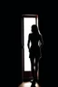Placeholder: silhouette of female body in doorway