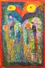 Placeholder: The vibration of unconditional love; a painting with an admixture of Paul Klee and Hundertwasser