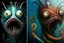 Placeholder: thousand creepy fingers and thousand creepy eyes in artistic form by Chet Zar and Anton Semenov and Michael Hussar spine-chilling mind-bending in a style of Dec-Art thousand opened eyes - XENO digital art All in one : hyper realistic fantasy eerie fusion of monster and earthworm JIM and Clownfish and Grumpy Cat and alien into one with a thousand creepy fingers, levitating, albino, sharp digital painting, video game digital art, anthropomorphic space shark, trevor phillips, cute little troll,