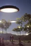 Placeholder: school kids see ufo with three lights underneath the year is 1966 in color, concept art, by Asaf Hanuka, by Weta Digital, Electric Colors, Screen Space Global Illumination, in a symbolic and meaningful style