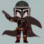 Placeholder: mega cute chibi mandalorian, cinematic lighting, intricate