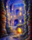 Placeholder: mystical silver mine, Post-Impressionism, detailed, minecart, rocks,