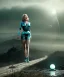 Placeholder: Ultra Realistic retro sci-fi 1960 scene, waist up view portrait, blonde woman, sweet young Marilyn Monroe face, perfect iris, tight latex coat, alien planet background, tight style, steel sphere dron levitating, fog, rain, soft color, highly detailed, unreal engine 5, ray tracing, RTX, lumen lighting, ultra detail, volumetric lighting, 3d, finely drawn, high definition, high resolution.