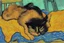 Placeholder: cute sleeping cat in van gogh style