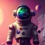 Placeholder: pixar style anamorphic cute cyberpunk astronaut in space, smiling, full body, magenta puffer jacket, dramatic lighting, hyper realistic, unreal engine 5, 16k, background:space