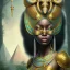 Placeholder: sango fantasy, fantasy magic, intricate, sharp focus, illustration, highly detailed, digital painting, concept art, matte, masterpiece head sexy African beauty black afro hair earth lady silver tiger head Egyptian princess pyramid