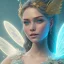 Placeholder: A beautiful portrait of a fairy smiling, facing camera blue color scheme, blue eyes, high key lighting, volumetric light high details with white stripes and lights unreal 5, octane render, cinema4d, dynamic lighting, dramatic lighting, 4k, redshift render, highly detailed, hyper realistic