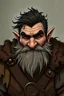 Placeholder: stout middle aged halfling with beard and dark hair