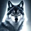 Placeholder: black wolf, blue, masterpiece, expert, 8K, hyperrealism, sharp focus, cinematic lighting