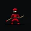 Placeholder: a pixel art-style simple 32-bit Ninja with a red outfit