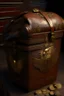 Placeholder: in the BASEMENT there is an old, broken brown oblong leather chest with short handles, with a hole on the side, gold coins from the time of Catherine the Great fall out of it. The ancient coat of arms of tsarist Russia, the double-headed eagle, is BARELY VISIBLE on the bag. All in high quality 8K