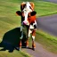 Placeholder: cow in a pantsuit