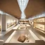 Placeholder: Museum design with “interactive exhibition halls”, natural lighting, modern style, earthy colours