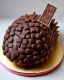 Placeholder: Hedgehog model made of chocolate cake with Mars bars