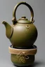 Placeholder: Tae pot ancient unique hand an open to see the water stqble functionable decorated hand of tea pot