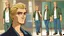 Placeholder: George is estimated to be 28 years of age (as of Broken Sword 4). His trademark appearance consists of blond hair, cut short in the back but left long in the front, as well as jeans with incredibly deep pockets and a blue-green jacket over a white t-shirt.