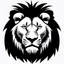 Placeholder: front facing lions face, black and white simplified vector logo