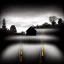 Placeholder: dark road with a small house music album cover