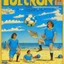 Placeholder: A 1980 medieval london comic cover of uruguayan sky-blue football magazine. At the beach Monty Pyton.