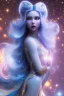 Placeholder: woman glitter blue fairy in a galactic ambiance, long blue hair, detailed gorgeous smile, delicate colors in the foreground, full of details, smooth, light effect，vaporwave colorful, smooth, extremely sharp detail, finely tuned detail, ultra high definition, 8 k, unreal engine 5, ultra sharpBeautyful smiling young woman, long hair amazing blue eyes, flowers, happy cosmic, bright colors, blue, pink, gold, jewels, realistic, photo real, clear sunny background, highly detailed, high contrast, 8k 