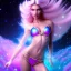 Placeholder: one big crystal glitter pink blue subtle galactic fairy in a galactic ambiance, glitter bikini, long blond hair down to the ground, transparent petals, blue eyes, delicate colors in the foreground, full of details, smooth，soft pink violet light atmosphere, light effect，vaporwave colorful, concept art, smooth, extremely sharp detail, finely tuned detail, ultra high definition, 8 k, unreal engine 5, ultra sharp focus