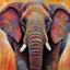 Placeholder: intense colors little elephant