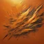 Placeholder: Hyper Realistic Golden-oil-paint-scratch-marks on orange-background with burning-embers on it