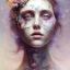 Placeholder: singer Danish MØ face, wildflower, facepaint, dnd character portrait, intricate, oil on canvas, intricate detail , soft smooth lighting, soft pastel colors, painted Renaissance style,watercolor illustration by <agnes cecile> <Yoji Shinkawa>,