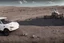 Placeholder: A Tesla 'Semi' (semi truck) is parked, at the lunar landing site of the 'Apollo 11'. (CINEMATIC, WIDE ANGLE LENS, PHOTO REAL)